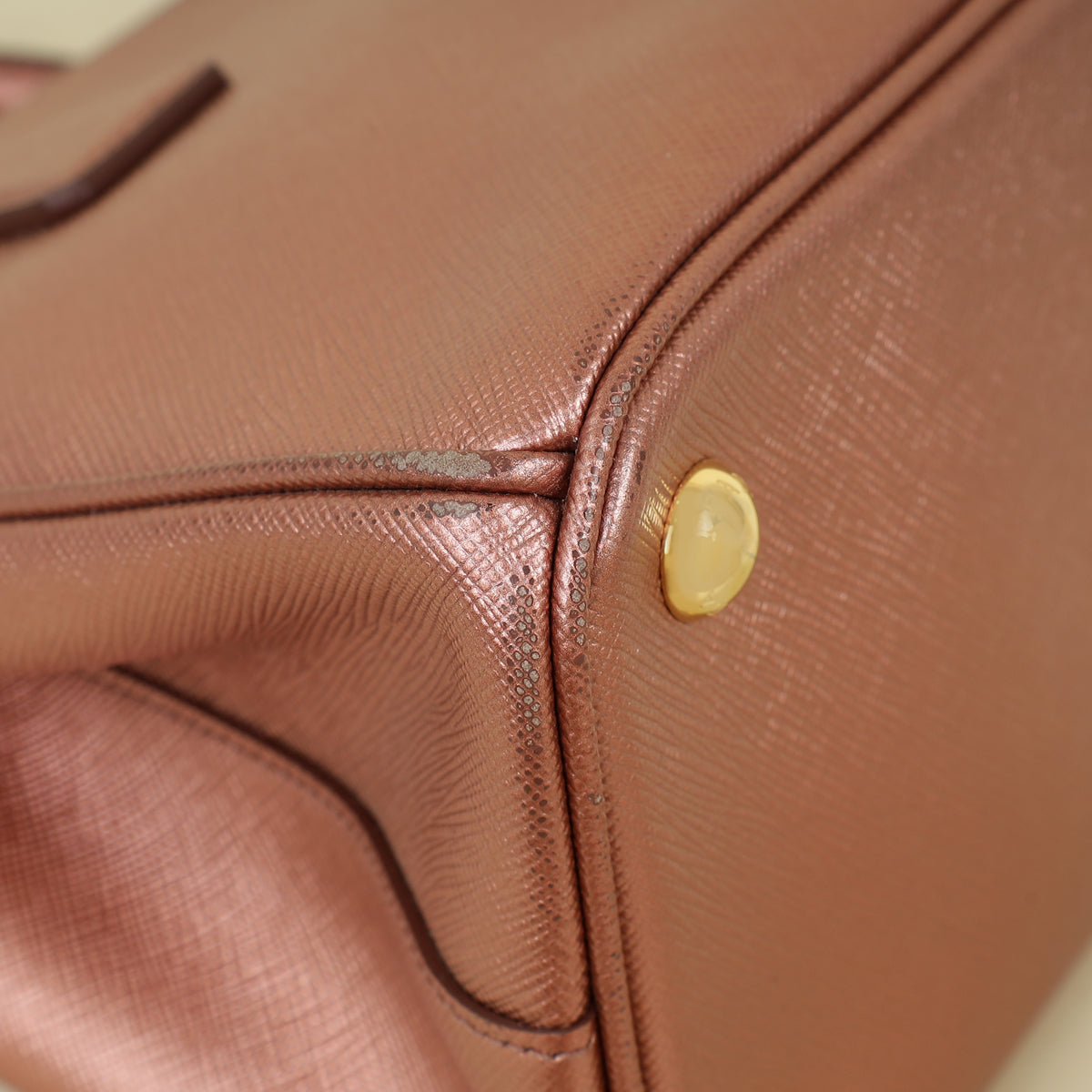 Prada Metallic Rose Galleria Small Tote Bag