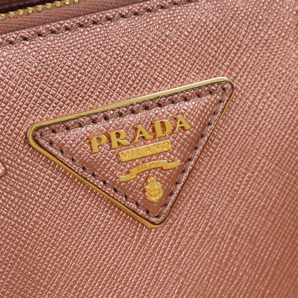 Prada Metallic Rose Galleria Small Tote Bag