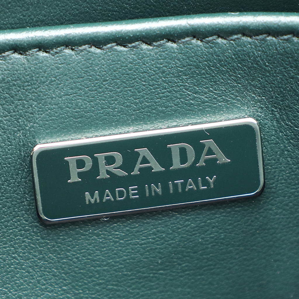 Prada Emerald Green Spazzolato Small Tote Bag