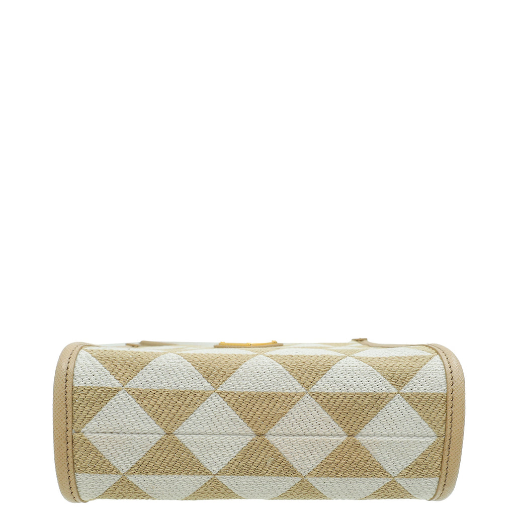 Prada Bicolor Symbole Embroidered Tote Bag