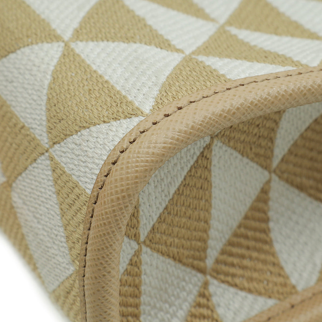 Prada Bicolor Symbole Embroidered Tote Bag