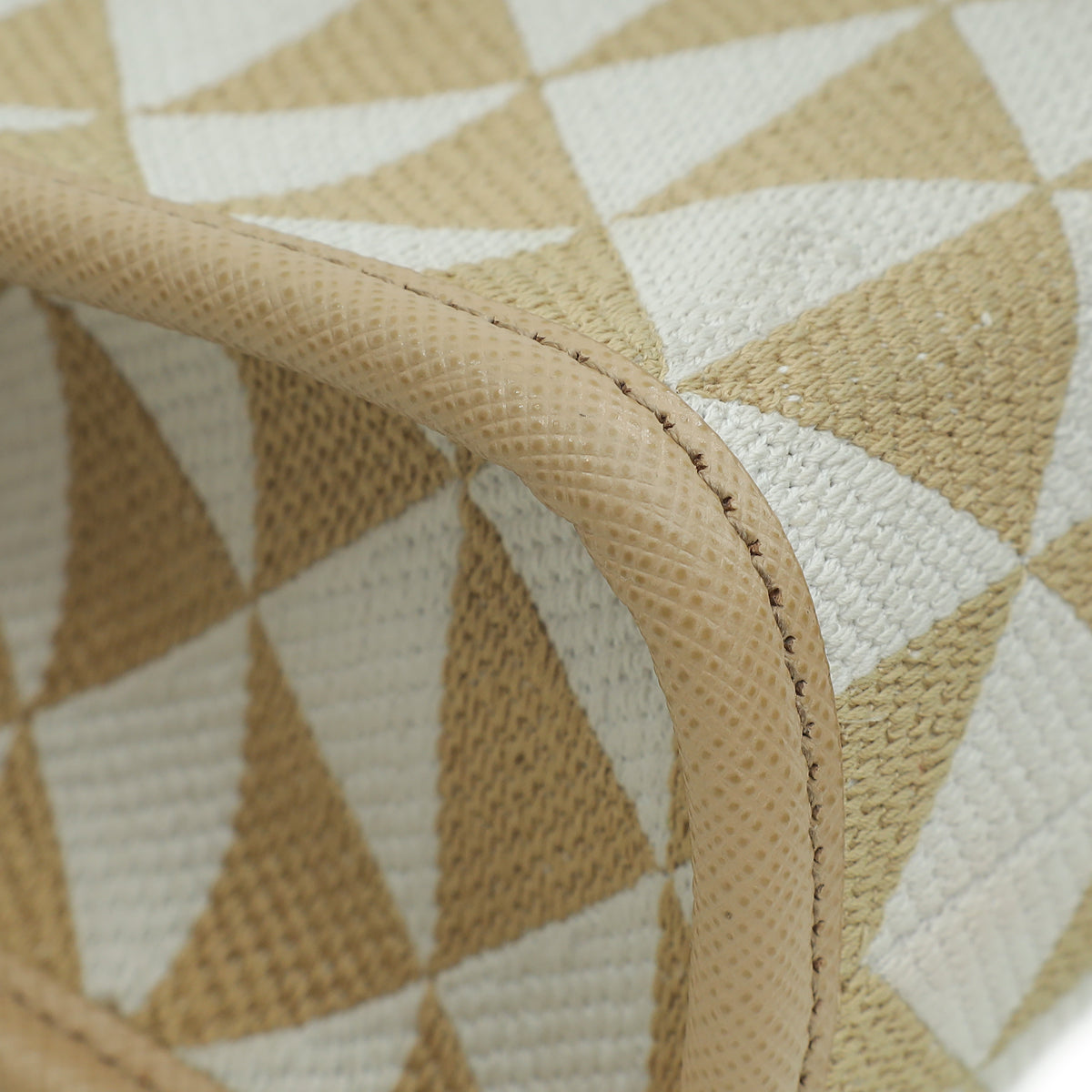 Prada Bicolor Symbole Embroidered Tote Bag