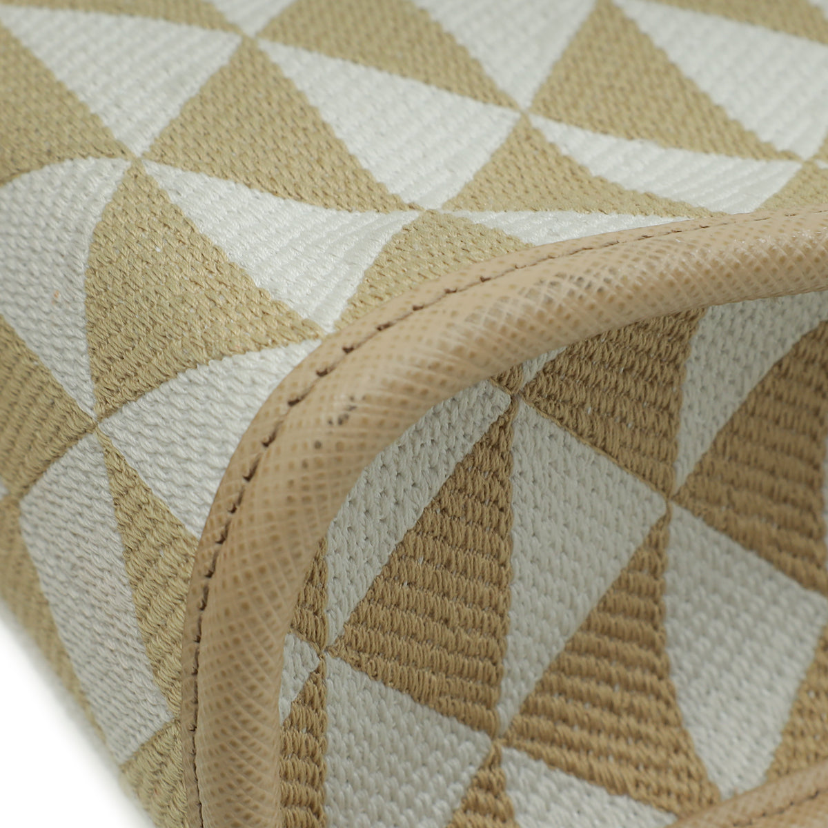Prada Bicolor Symbole Embroidered Tote Bag
