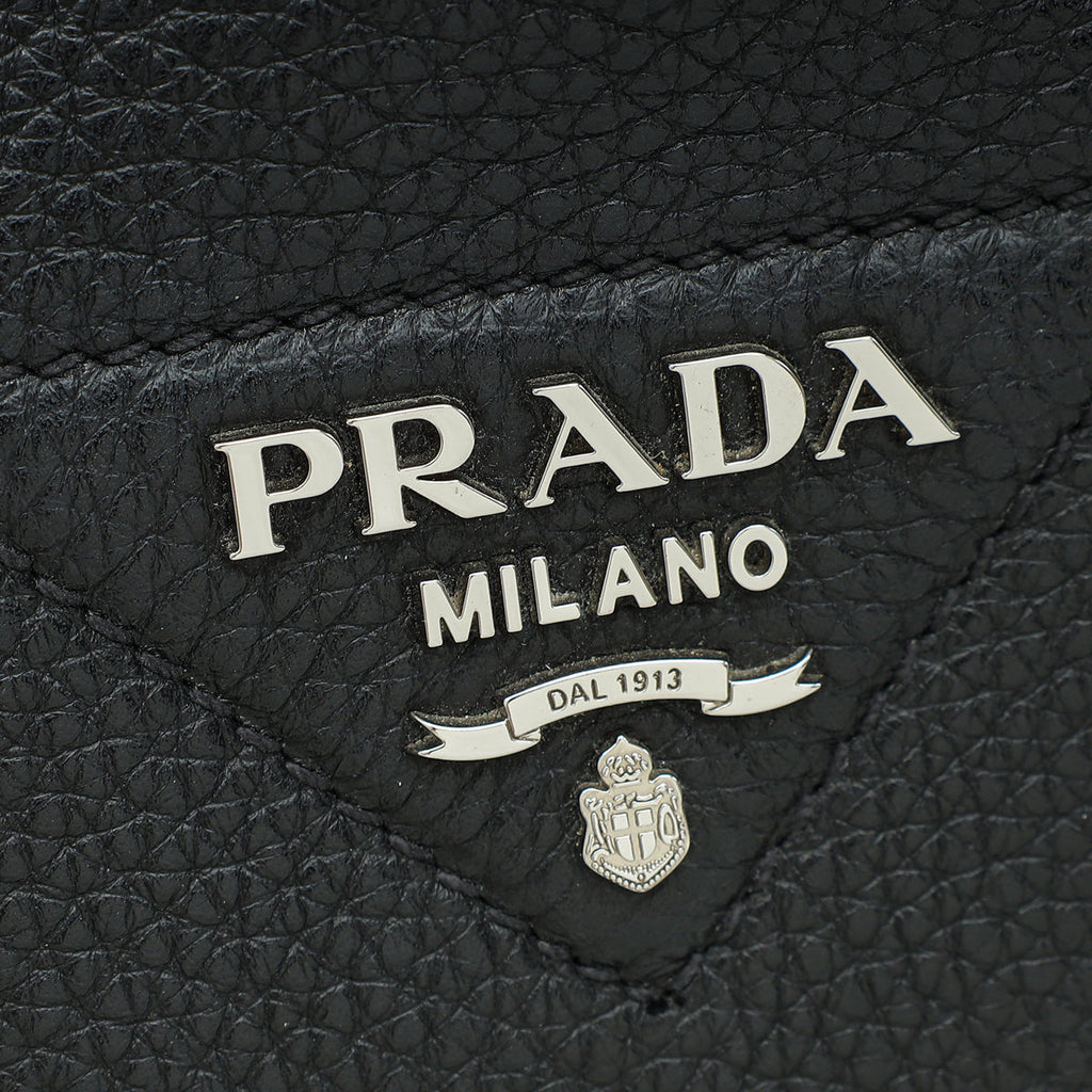 Prada Black Triangle Logo Tote Large Bag
