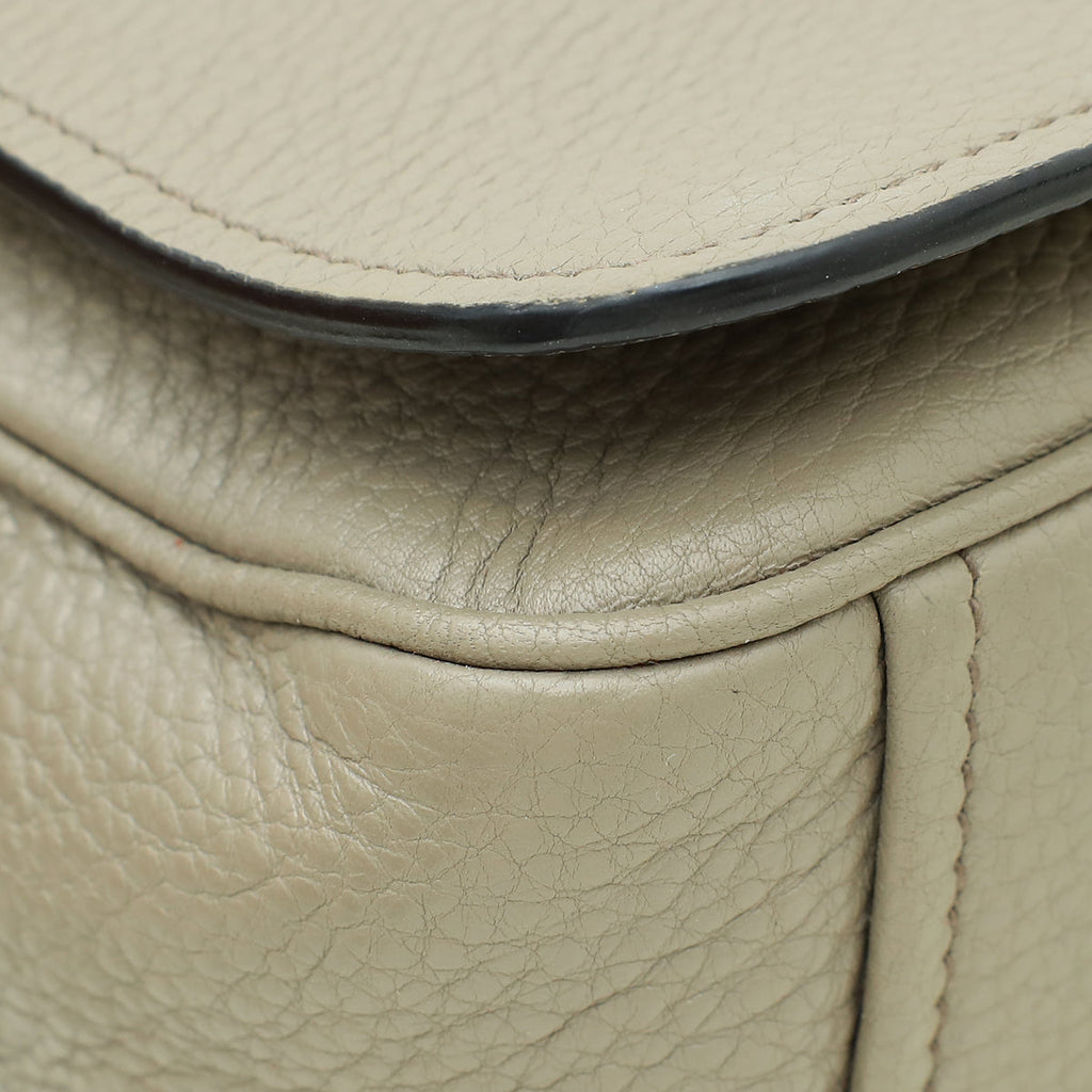 Prada Argilla Gray Vitello Phenix Flap Camera Bag
