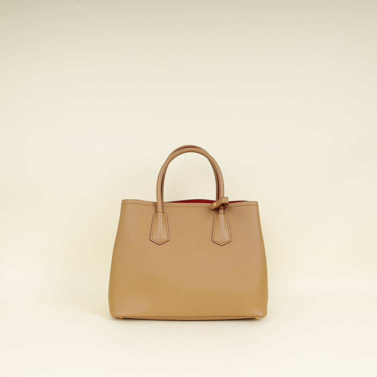 Prada Caramel Cuir Double Handle Large Bag