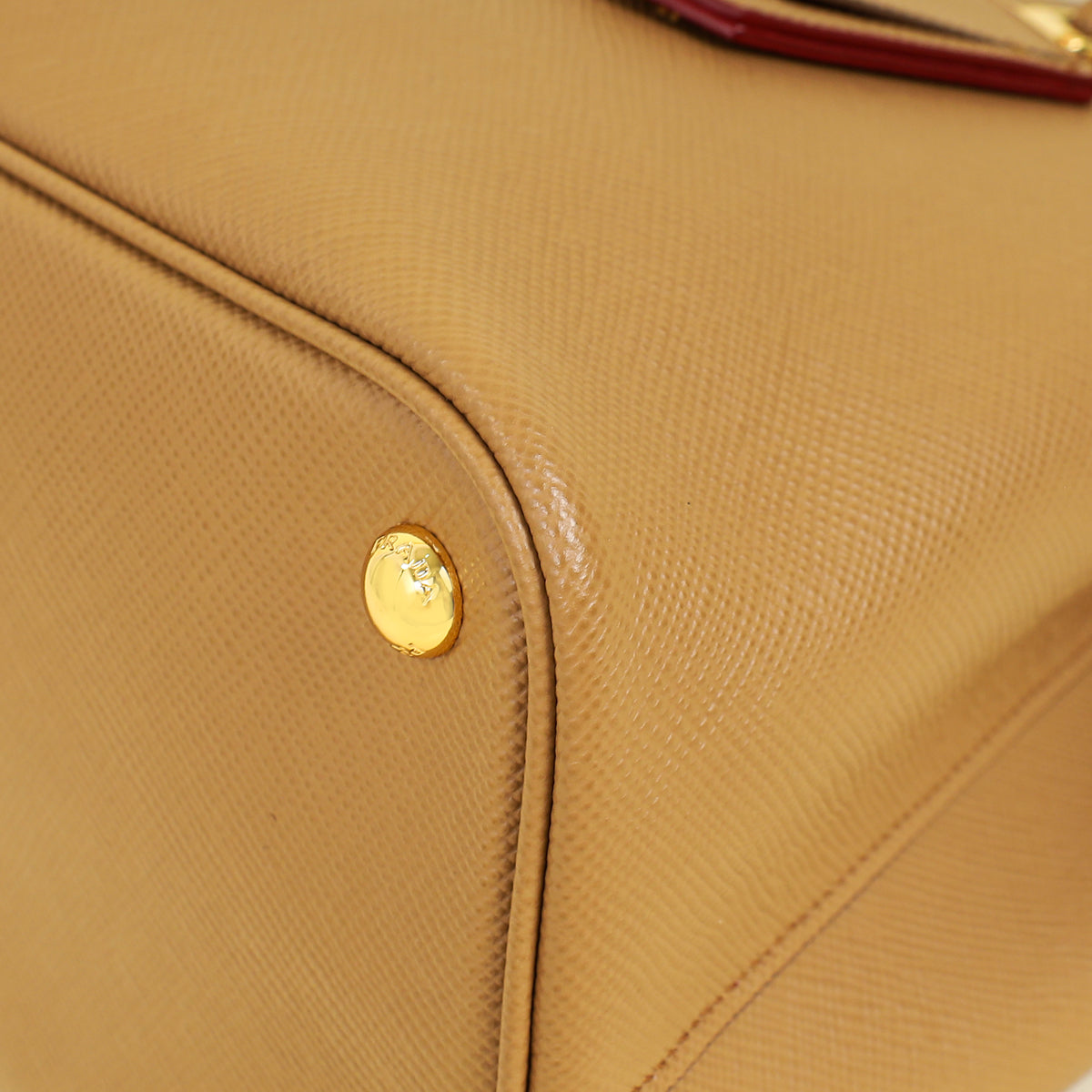 Prada Caramel Cuir Double Handle Large Bag