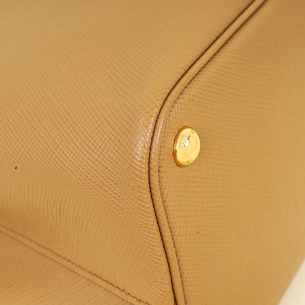 Prada Caramel Cuir Double Handle Large Bag