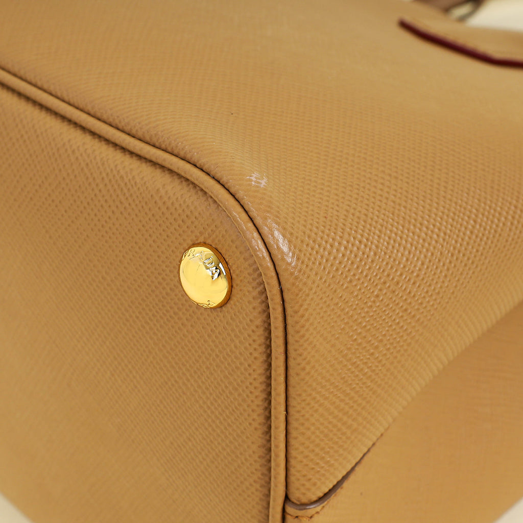 Prada Caramel Cuir Double Handle Large Bag