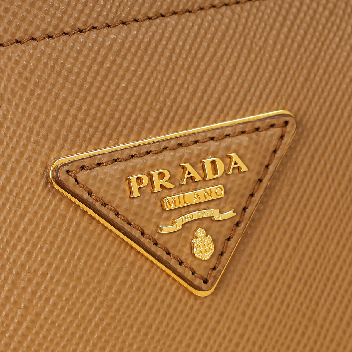 Prada Caramel Cuir Double Handle Large Bag