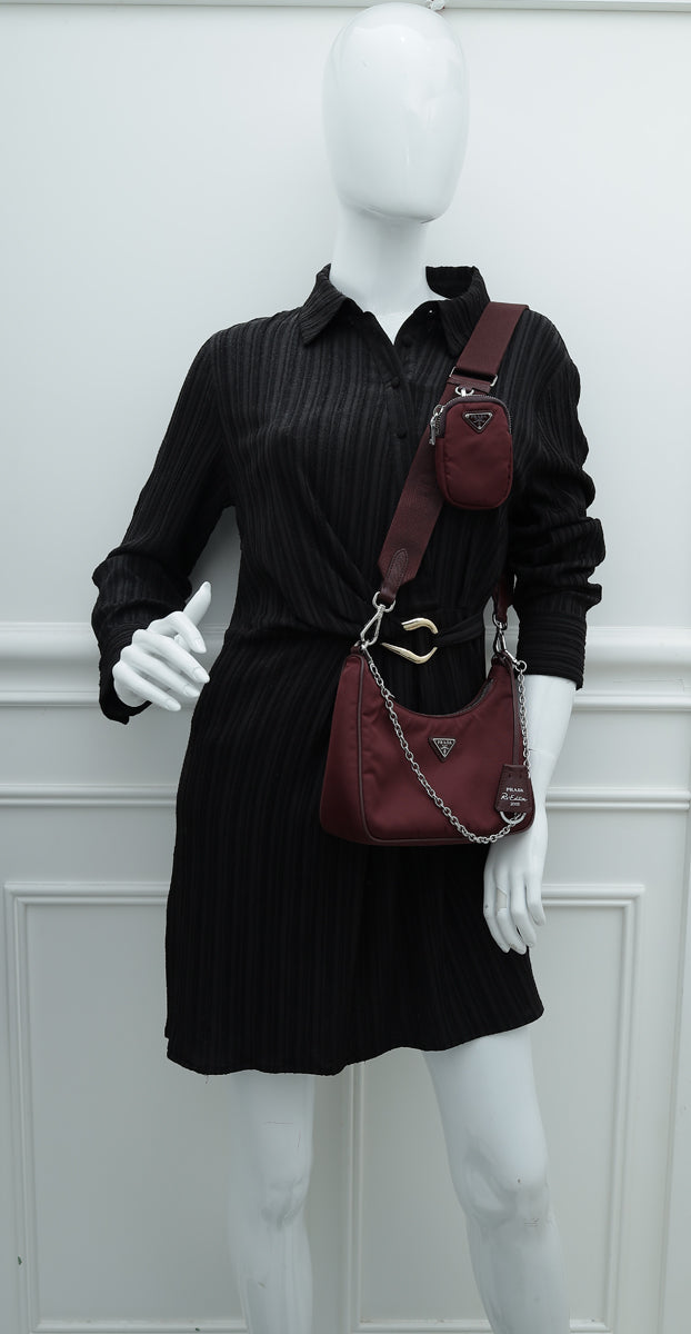 Prada Bordeaux Re-Edition 2005 Re-Nylon Bag