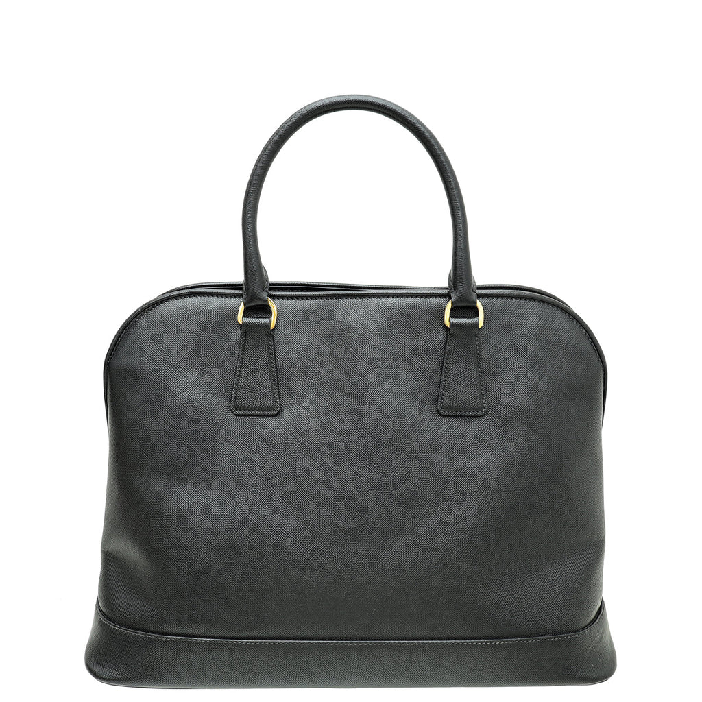Prada Black Lux Open Promenade Tote Medium Bag
