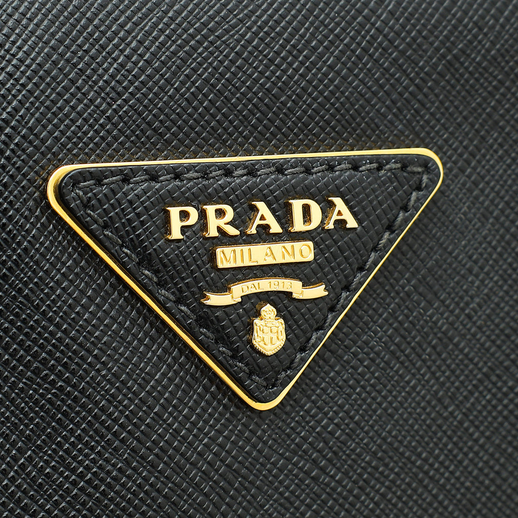 Prada Black Lux Open Promenade Tote Medium Bag