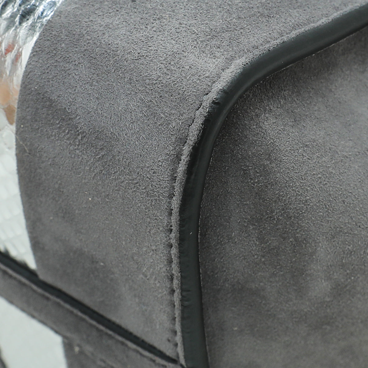 Prada Tricolor Suede Snakeskin Double Handle Bag