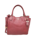Prada Marron Vitello Daino Tote Handle Bag