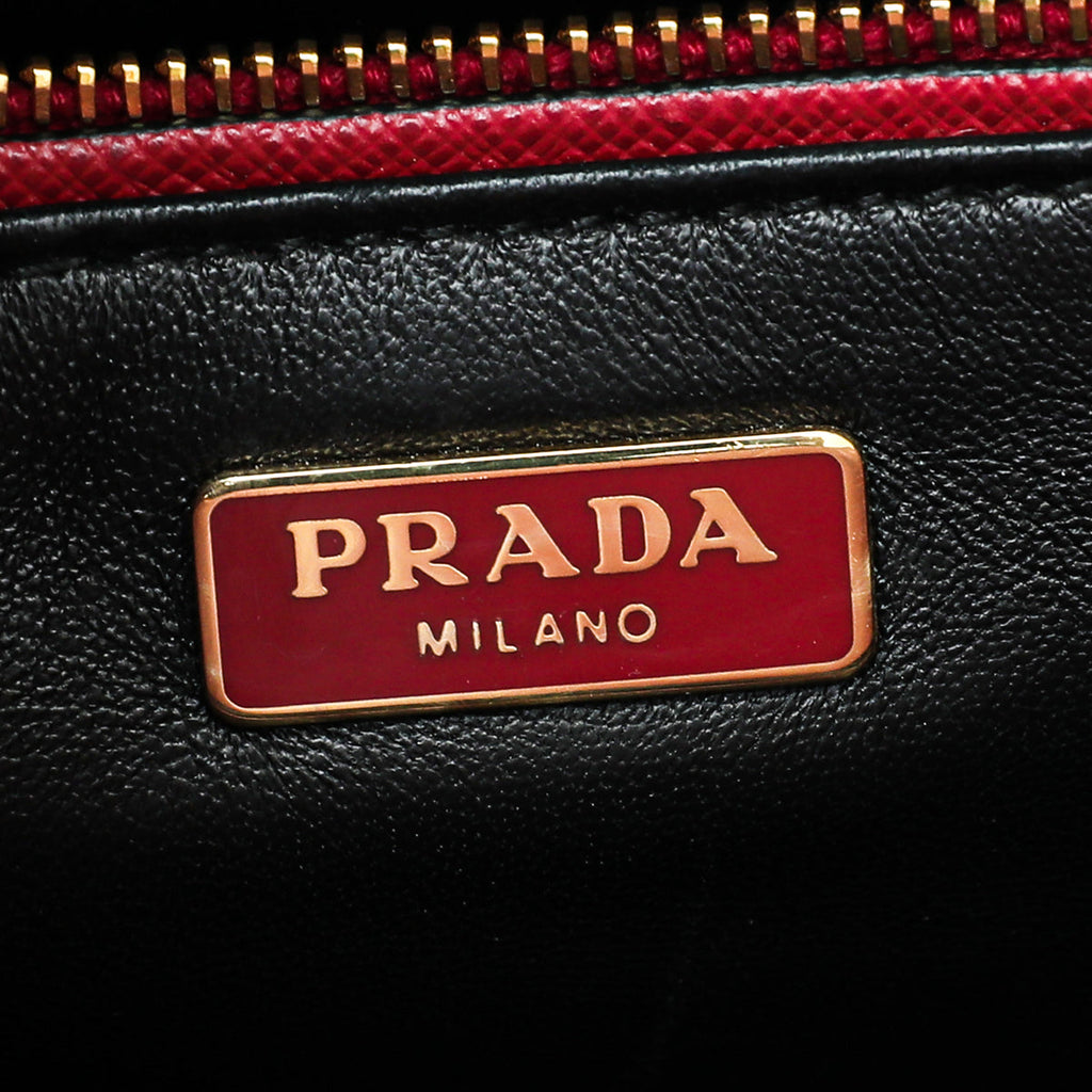 Prada Tricolor Turn Lock Top Handle Tote Bag
