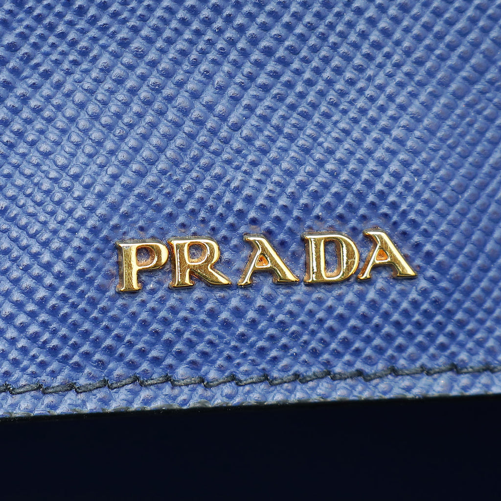 Prada Inchiostro Cuir Double Small Tote Bag
