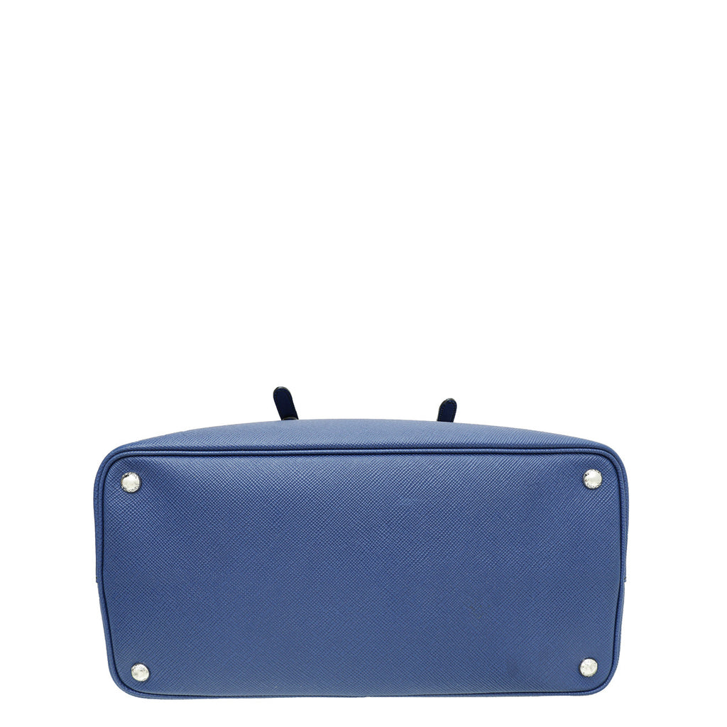 Prada Blue Cuir Covered Strap Tote Bag