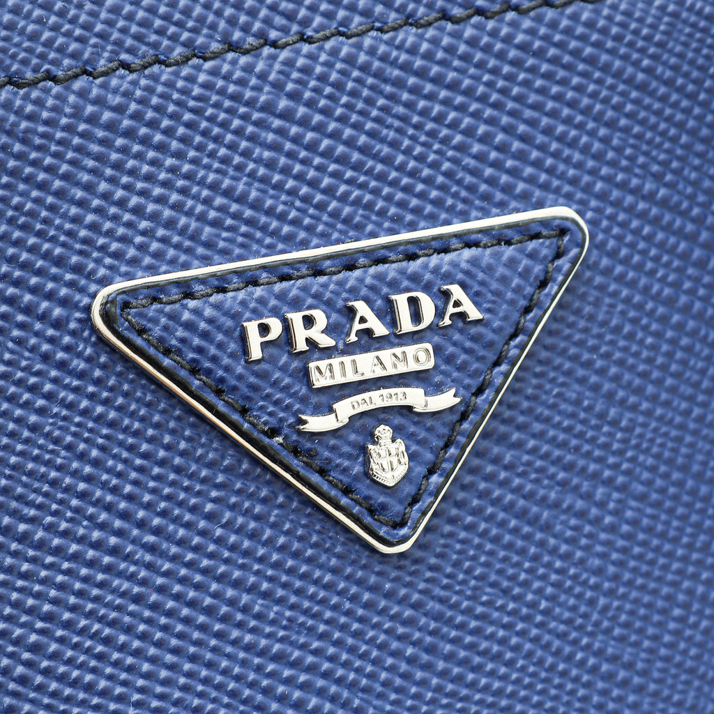 Prada Blue Cuir Covered Strap Tote Bag