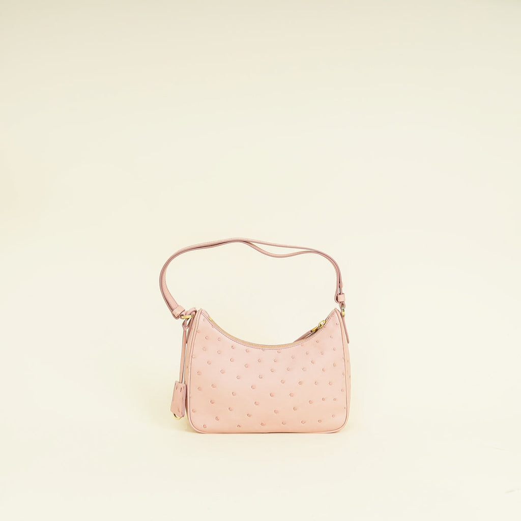 Prada Pink Re-Edition Mini Ostrich Bag