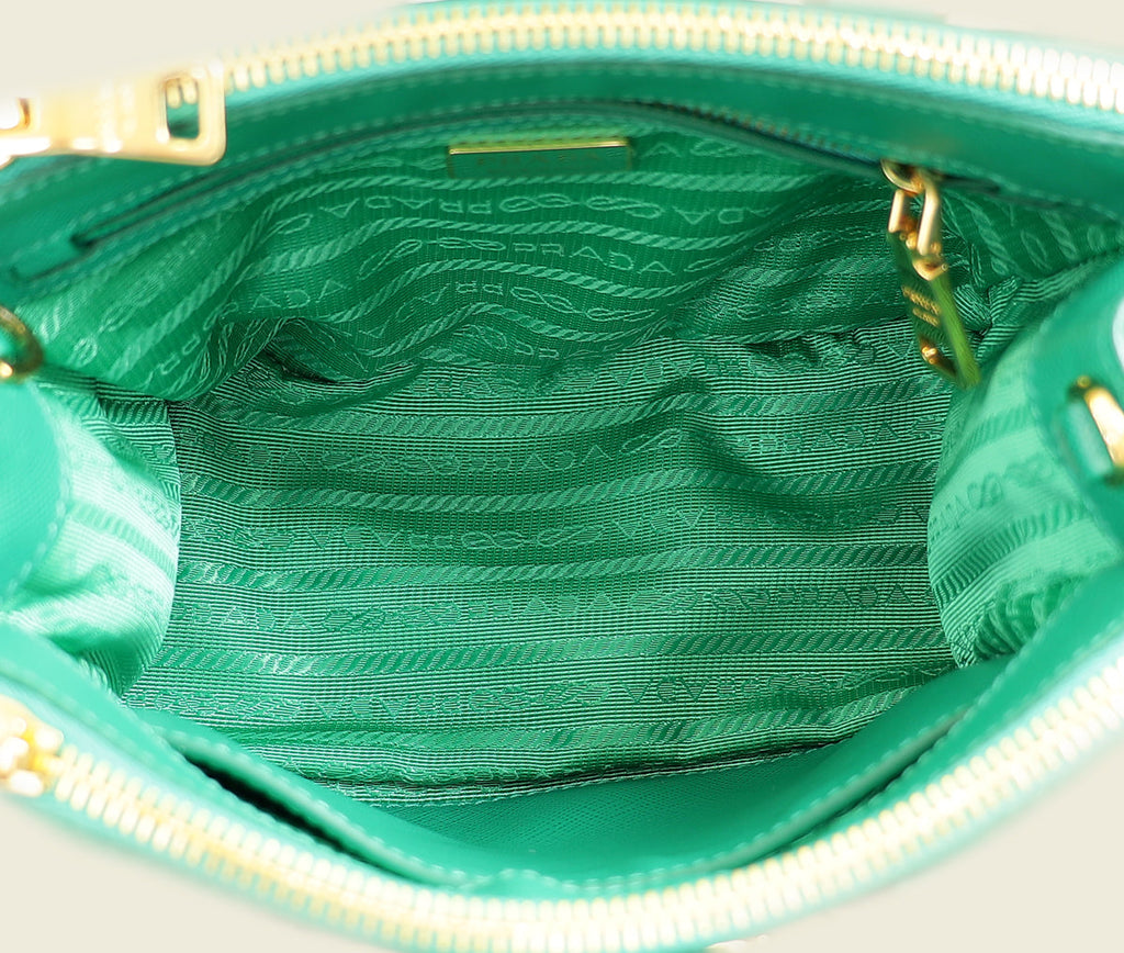 Prada Mango Green Galleria Small Tote Bag