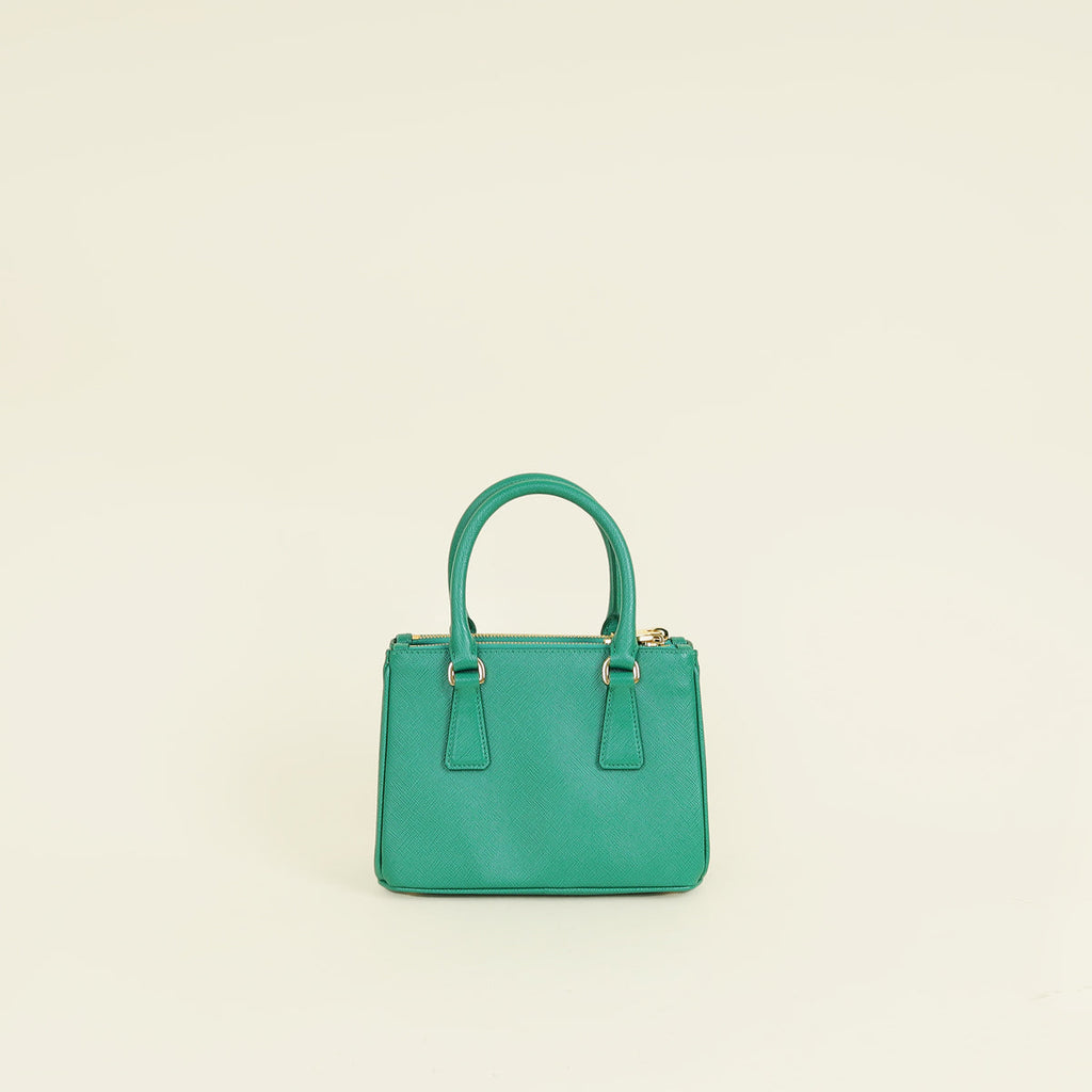 Prada Mango Green Galleria Small Tote Bag