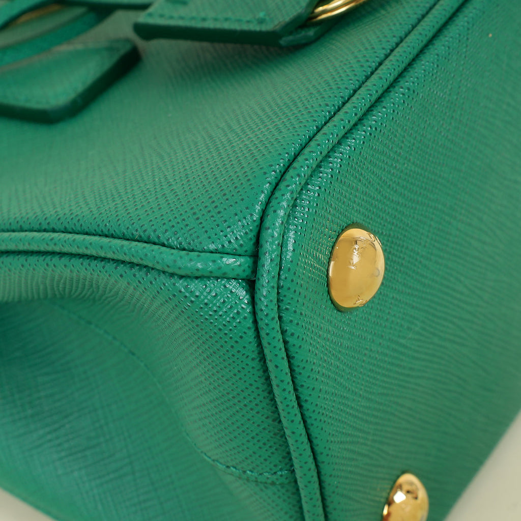Prada Mango Green Galleria Small Tote Bag