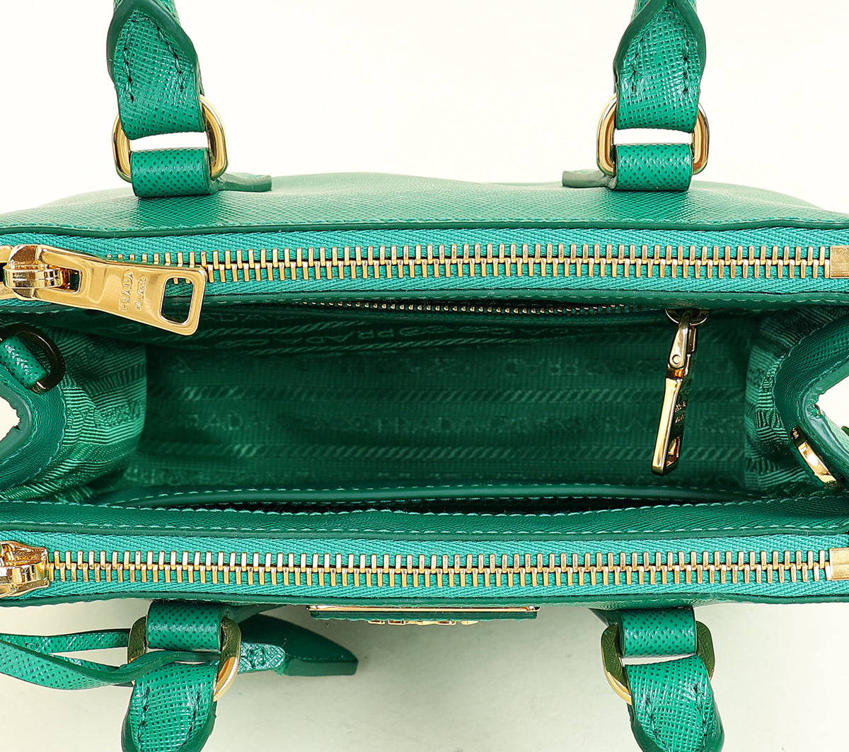 Prada Mango Green Galleria Small Tote Bag