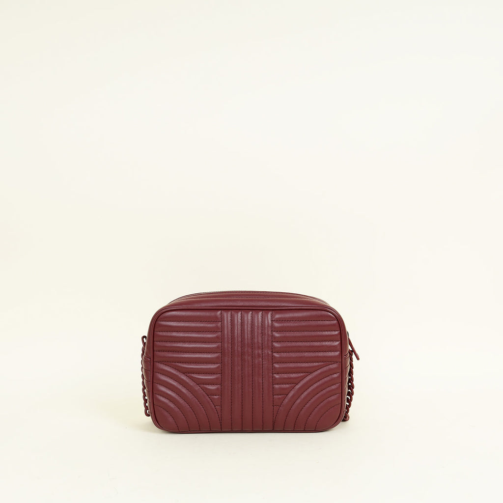 Prada Burgundy Diagramme Soft Calf Camera Bag