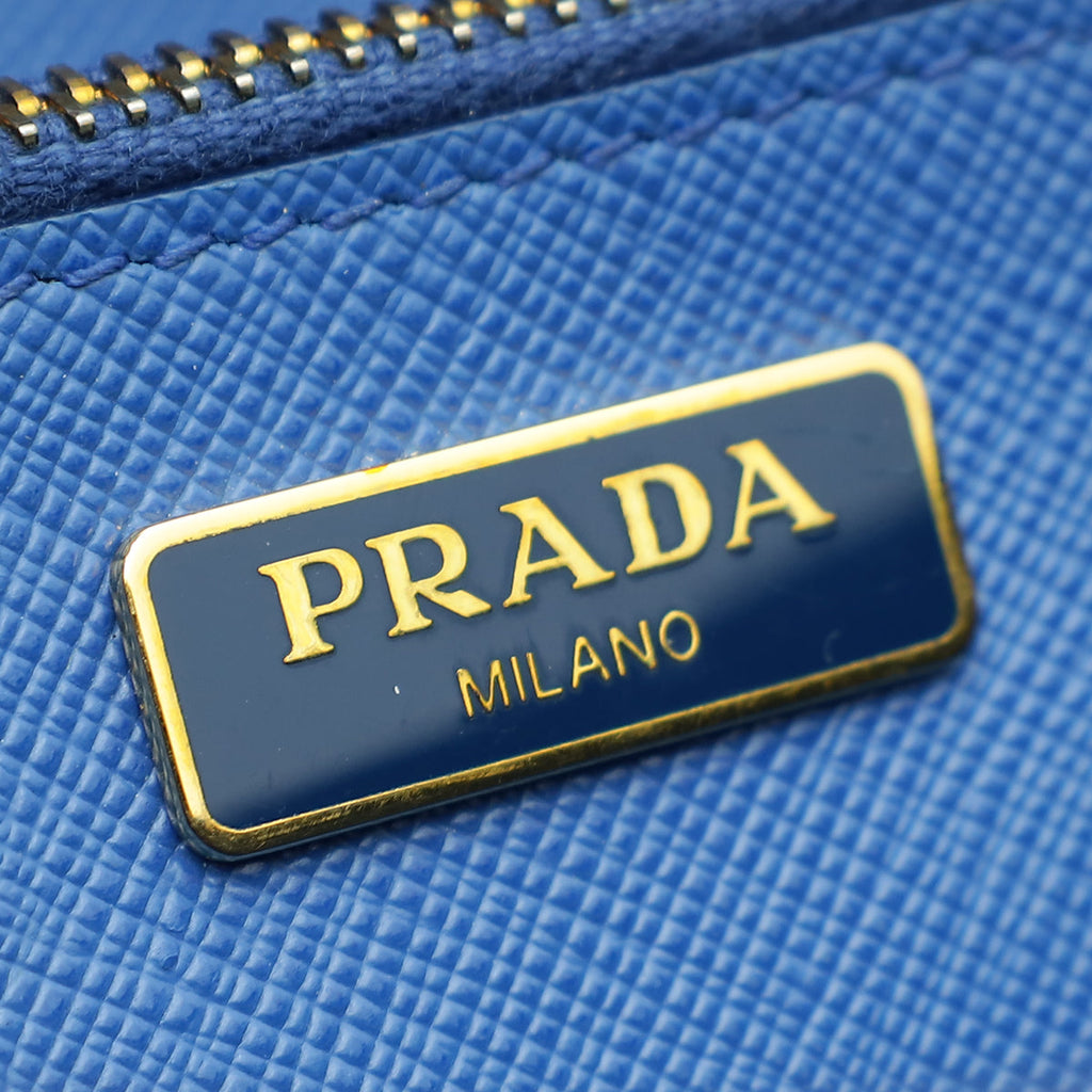 Prada Blue Lux Wallet on Strap