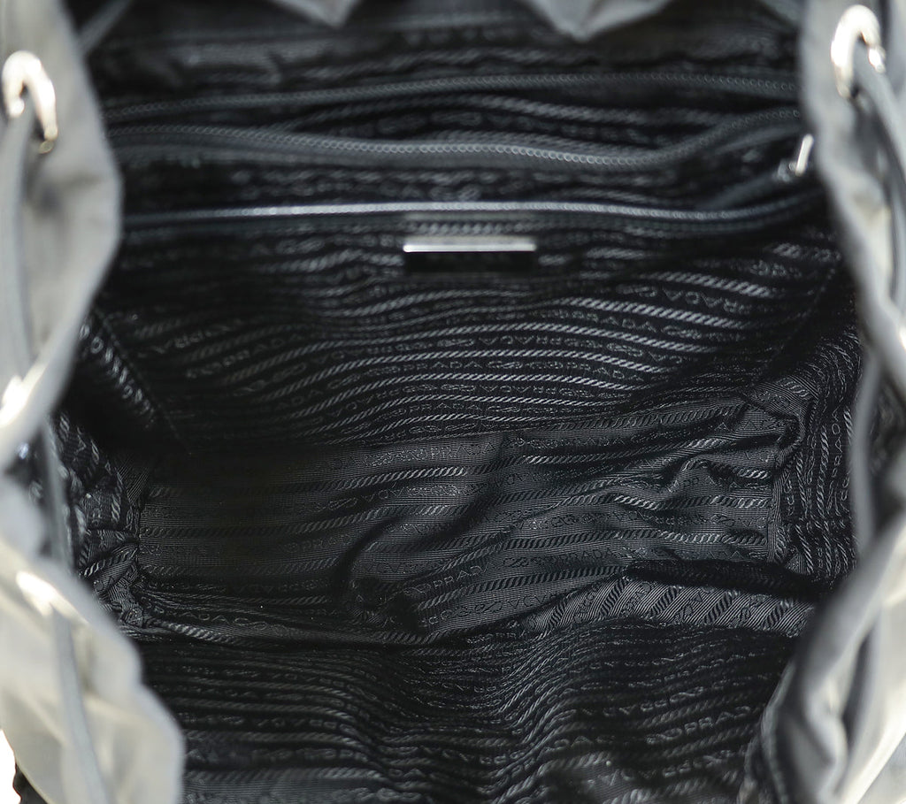 Prada Black Re-Nylon Medium Backpack w/ Pouch