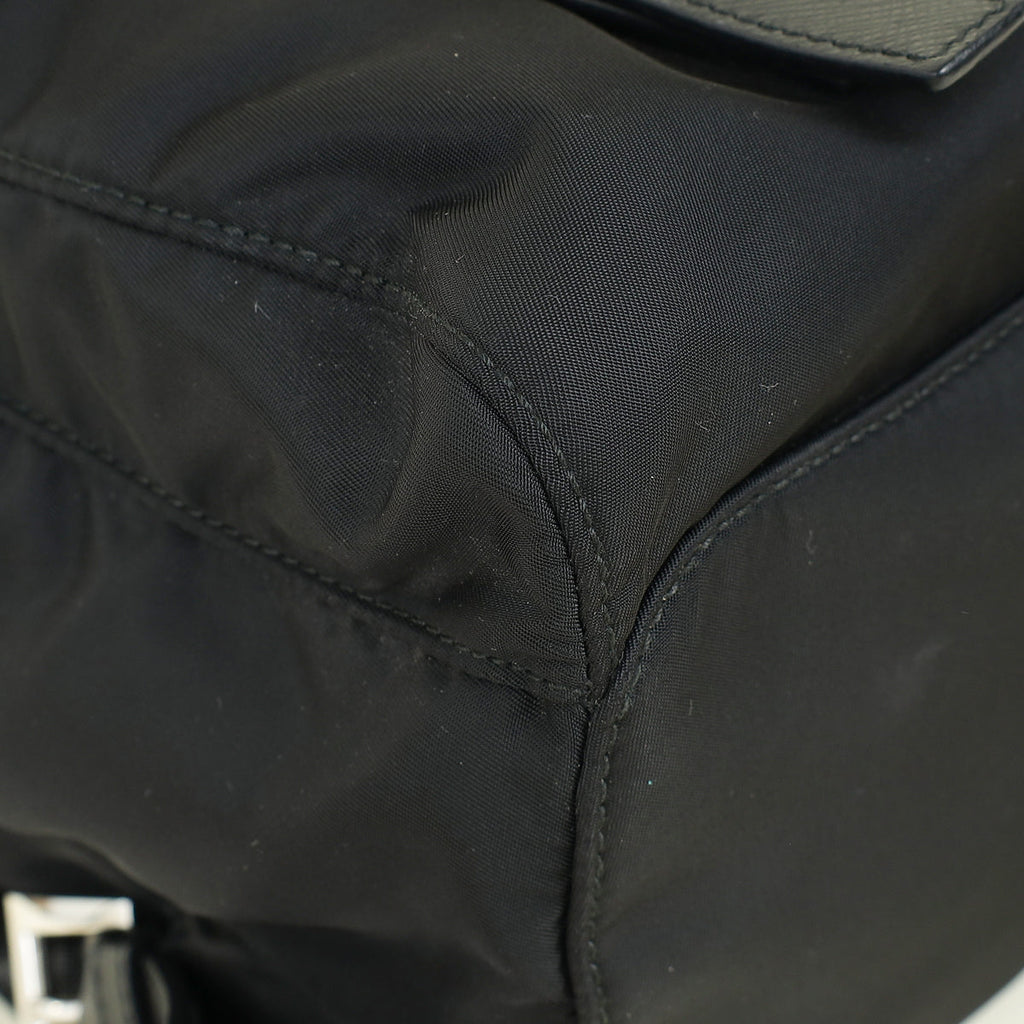 Prada Black Re-Nylon Medium Backpack w/ Pouch