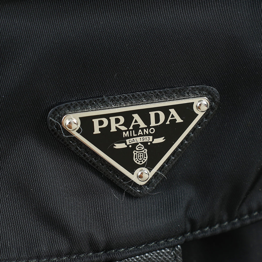 Prada Black Re-Nylon Medium Backpack w/ Pouch