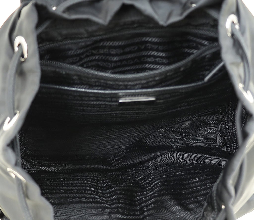 Prada Black Re-Nylon Medium Backpack w/ Pouch