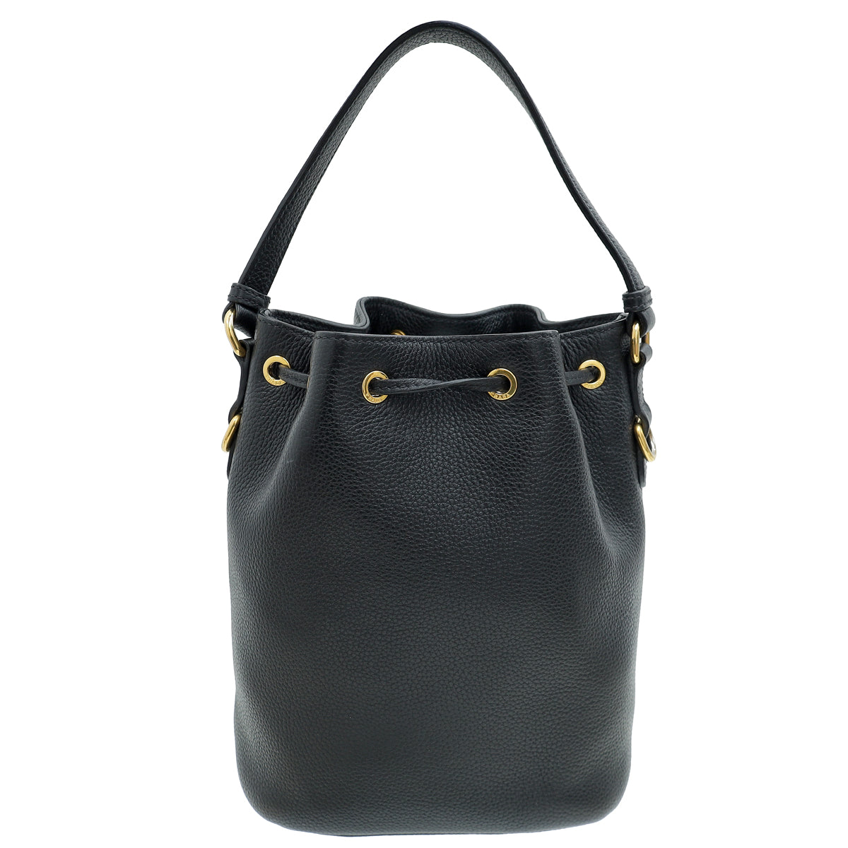 Prada Black Vitello Phenix Bucket Bag