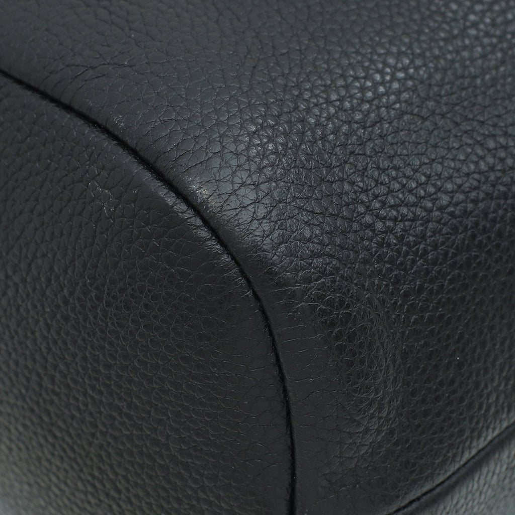 Prada Black Vitello Phenix Bucket Bag