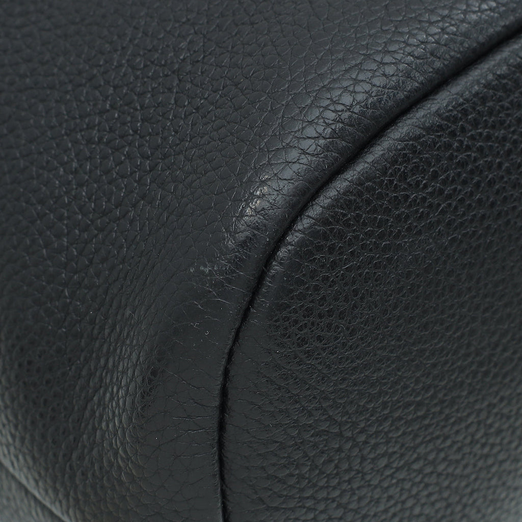 Prada Black Vitello Phenix Bucket Bag