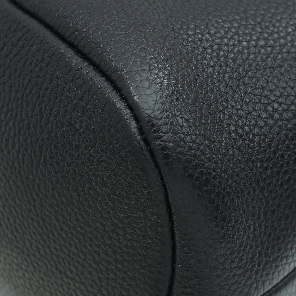 Prada Black Vitello Phenix Bucket Bag