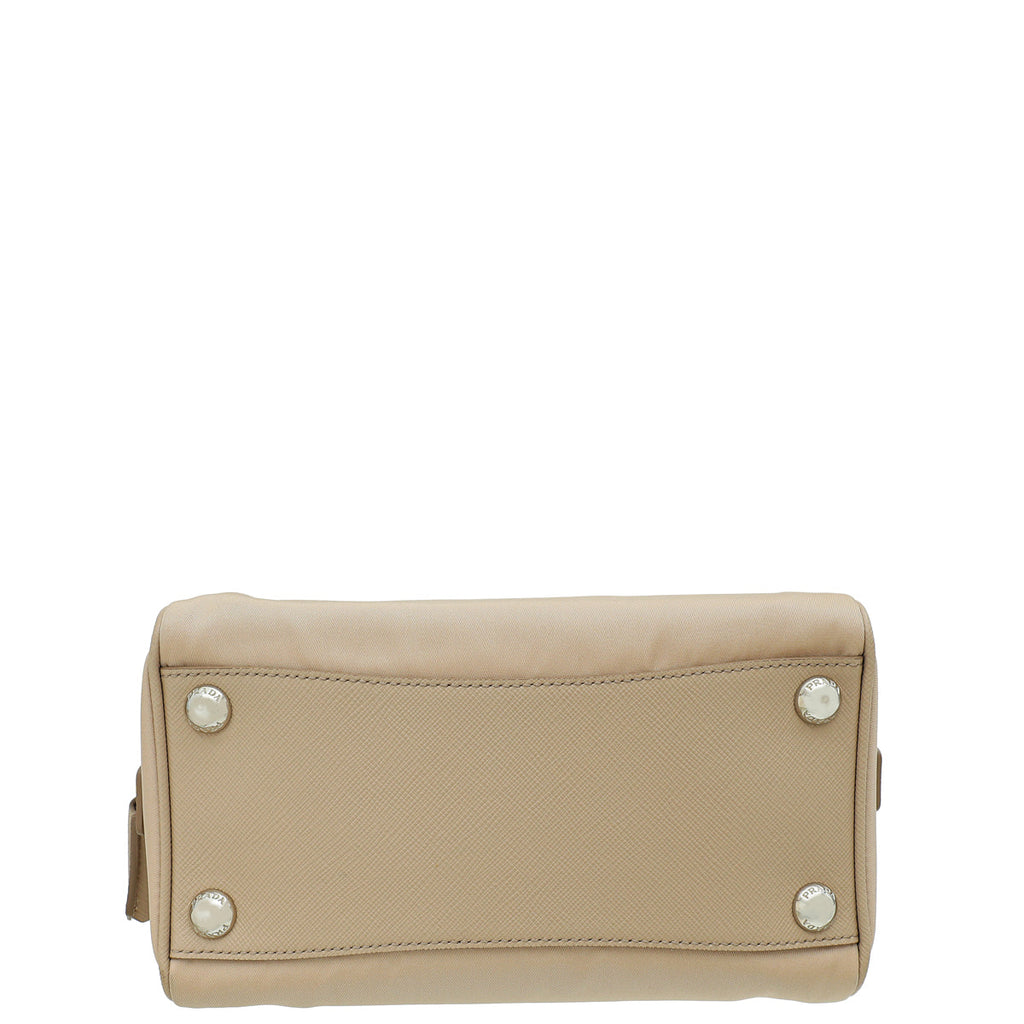 Prada Cammeo Beige Tessuto Re-Edition 2005 Bauletto Bag