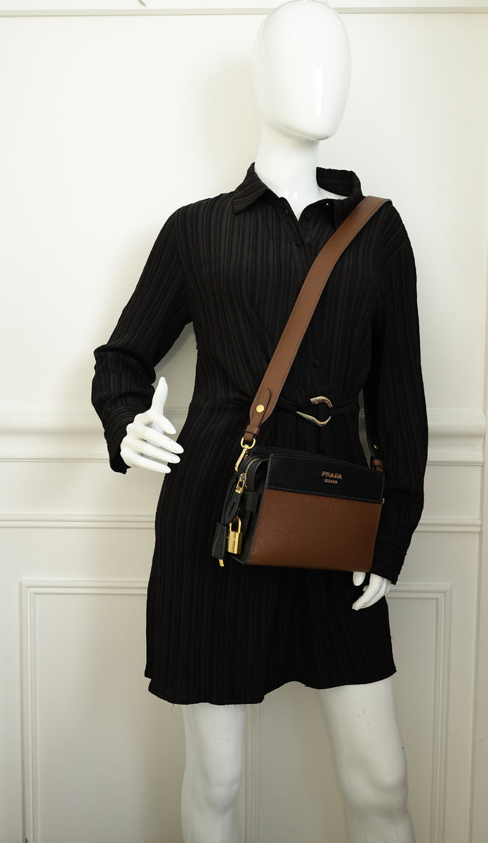 Prada Bicolor Esplanade Shoulder Bag