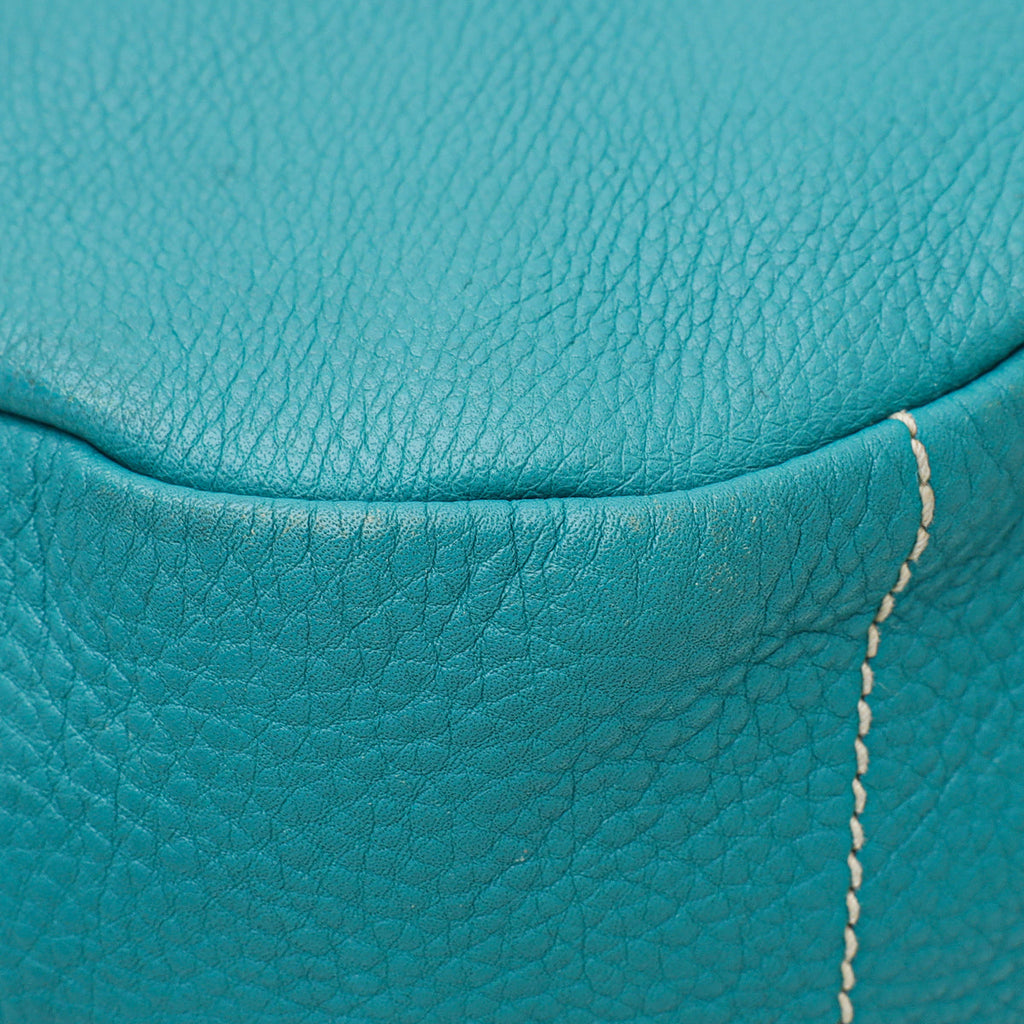 Prada Teal Vitello Daino Hobo Bag