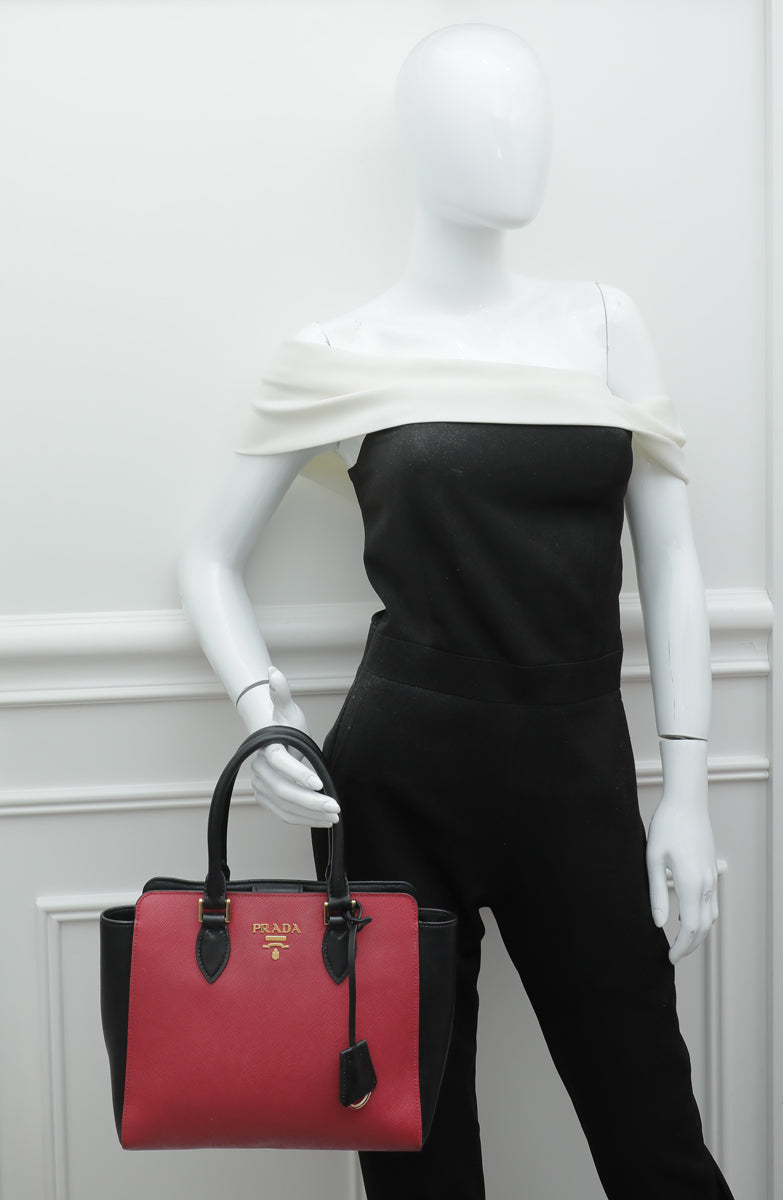 Prada Bicolor Tote Top Handle Bag