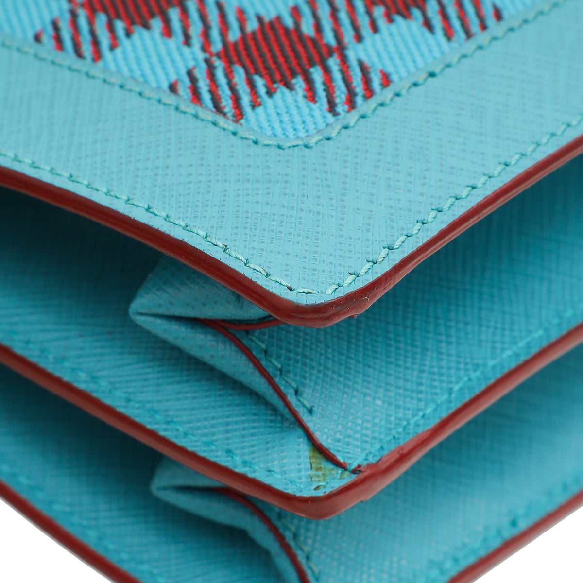 Prada Bicolor Houndstooth Jacquard Vichy Sound Shoulder Bag