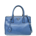 Prada Blue City Hand Stitched Galleria Tote Medium Bag
