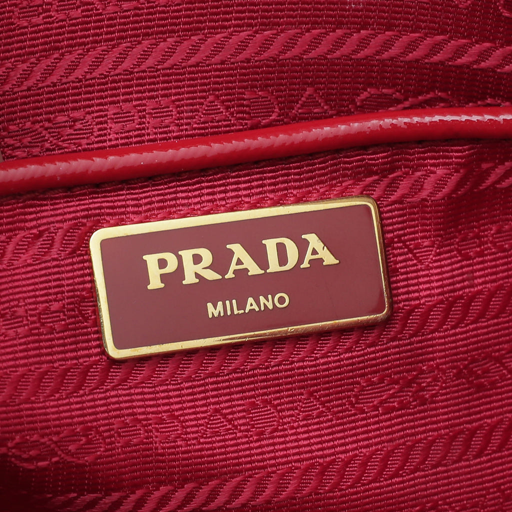 Prada Red Vernice Vertical Tote Bag