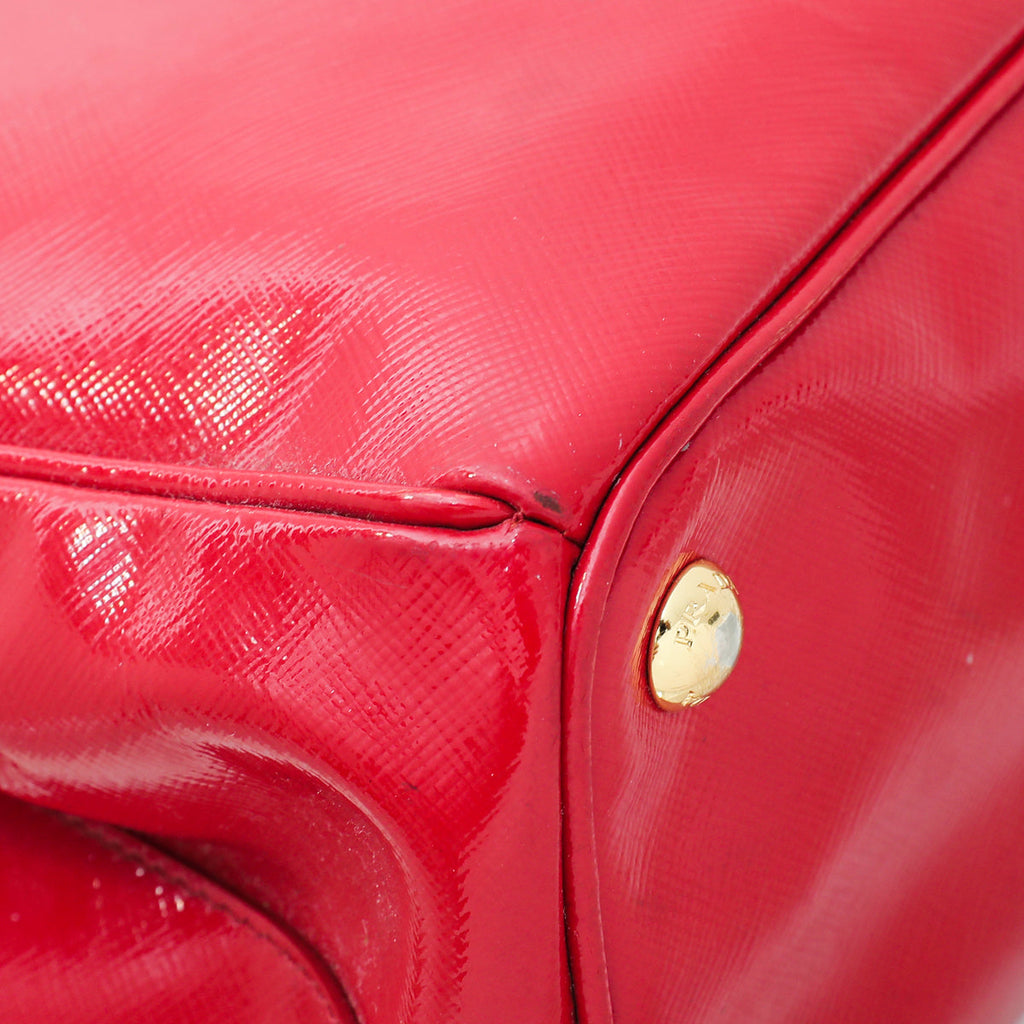 Prada Red Vernice Vertical Tote Bag
