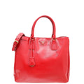 Prada Red Vernice Vertical Tote Bag