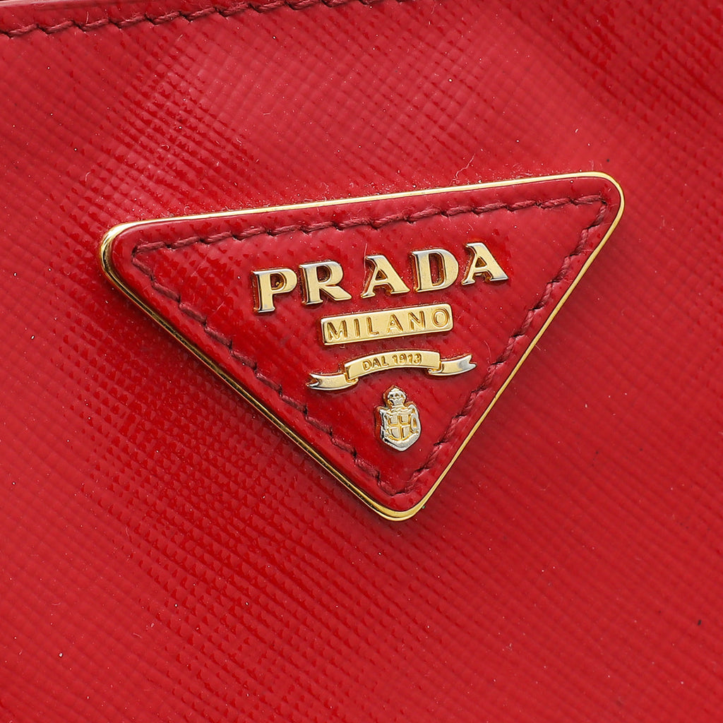 Prada Red Vernice Vertical Tote Bag