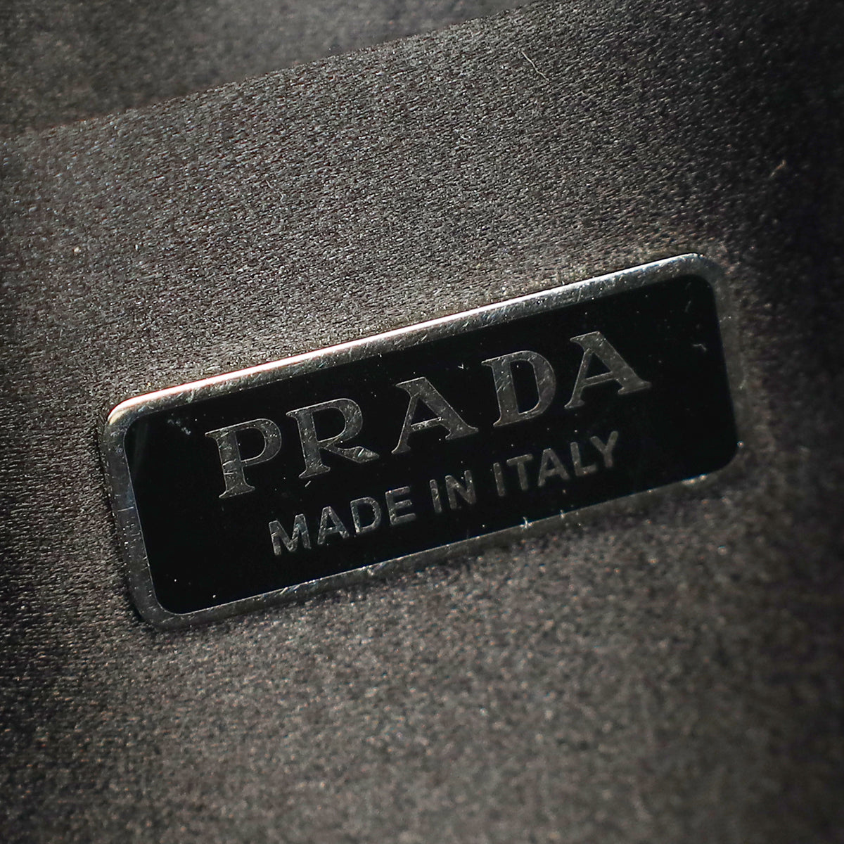 Prada Black Metal Crystal-Embellished Satin Cleo Bag