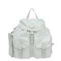 Prada Bianco Vela Re-Nylon Medium Backpack Bag W/ Pouch